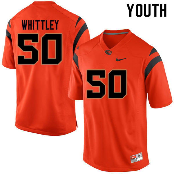 Youth #50 Jordan Whittley Oregon State Beavers College Football Jerseys Sale-Orange